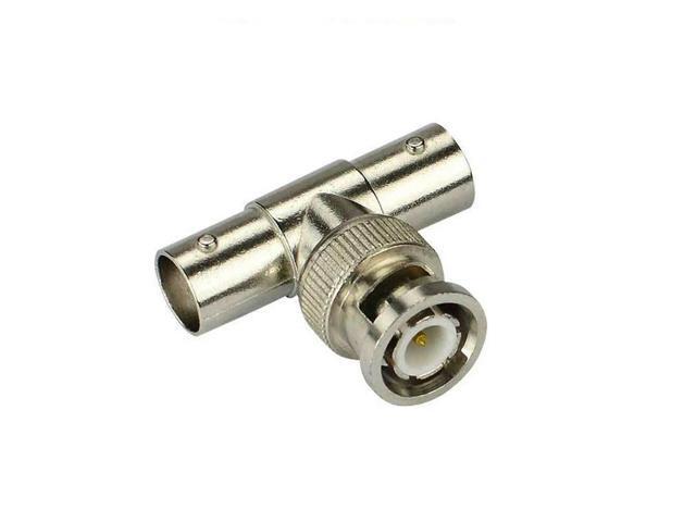 2pcs/Lot BNC Male Plug to 2 BNC Female Jacks Straight Convert Connector T Adapter BNC Q9 Connector 3 Way Splitter Parts Adapter