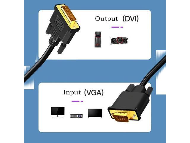 DVI to VGA Convert Cable 24+1 DVI to VGA Plug Adapter Extend Wire Desktop Computer Laptop PC Connect Projector HD Monitor Line