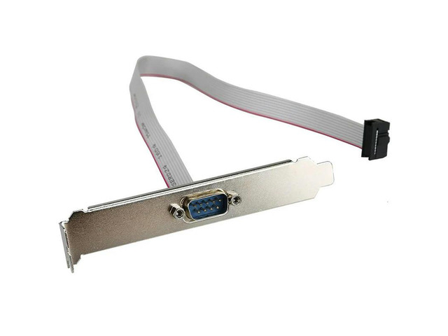RS232 Serial D-Sub DB9 9PIN Male to IDC 10Pin Female Ribbon Cable 12cm Full High Bracket Panel Adapter for Computer Motherboard
