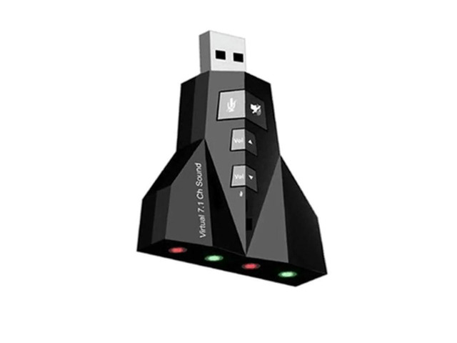 USB Virtual 7.1 Audio Card Dual Earphone Microphone Port Independent Sound Adapter Airplane Shaped External Sound Card