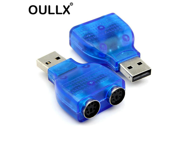 OULLX USB Male to Dual PS2 Female Cable Adapter Converter USB to Two PS2 Use For Keyboard Mouse Dock Adapter for PC Computer