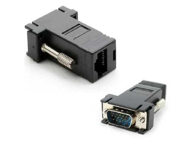 VGA to RJ45 Converter Female Male LAN CAT 5E CAT6 Network Cable Adapter Ethernet Extender PC Analog VGA Connect Plug Switch