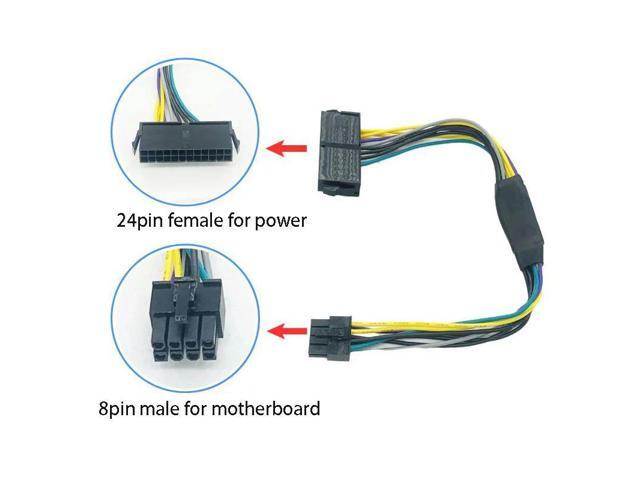 24Pin to 8 Pin Convert Cable for Motherboard 8P Power Supply Cord 24P to 8P Power Charging Wire Extend Line Adapter