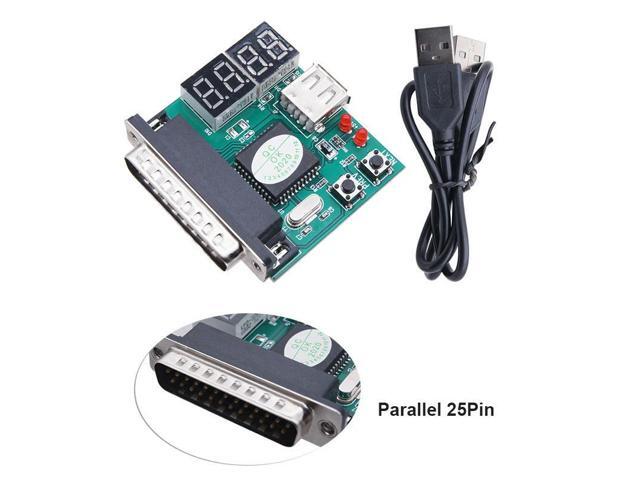 Laptop PC Computer Diagnostic Card with USB 25PIN Parallel Port Notebook Motherboard Analyzer 4-Digit Display POST Self Tester