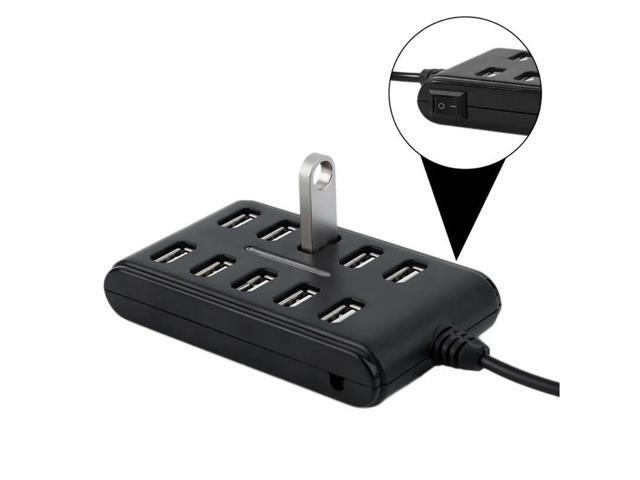 USB2.0 HUB 10 Ports Cable Splitter Switch Power USB Disk Card Reader Extender Mouse Keybard Converter Phone Charging Dock Combo