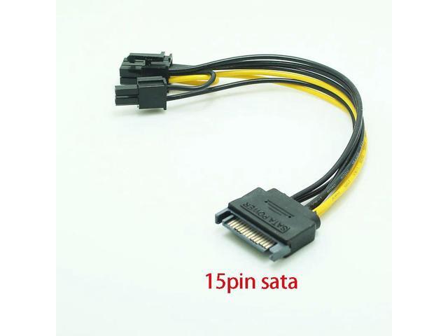 SATA 15PIN to 8Pin 6+2 Connect Cable Splitter Graphics Card Power Line Video Card Convert Wire Adapter GPU 6PIN+2PIN Extend Cord