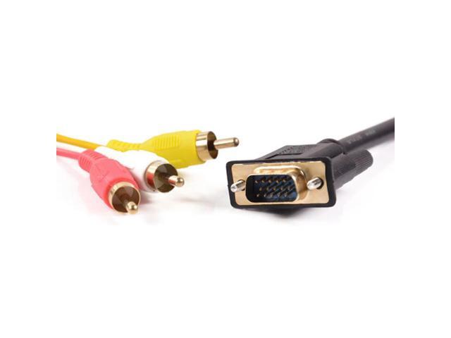 1.5M VGA to 3RCA Gold Plated AV Cord Converter Cable with Magnetic Circle for TV Computer PC Tablet Extend Video Audio Adapter