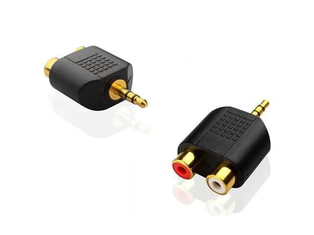 3.5mm Stereo to 2 RCA Converter Gold Plated Plug Male to Female Adapter Dual RCA Audio Cable Splitter PC Earphone Connector