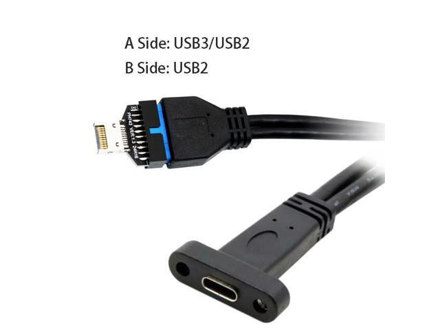 Type E to USB 19/20 PIN Converter Connect USB3 USB2 USB C Motherboard PC Case Front Panel to Type E Vertical Extend Adapter