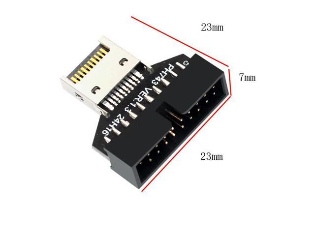 Type E to USB 19/20 PIN Converter Connect USB3 USB2 USB C Motherboard PC Case Front Panel to Type E Vertical Extend Adapter