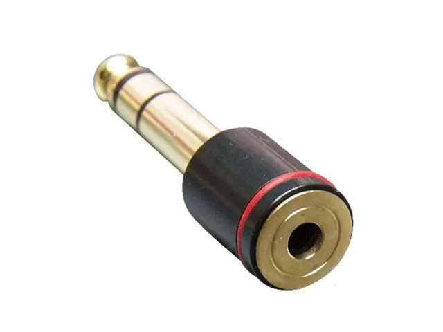 Dual Channel Stereo AUX Converter Gold Plated 6.35mm to 3.5mm Sound Adapter Big 3 Core Audio Jack Plug for Electric Guitar Organ