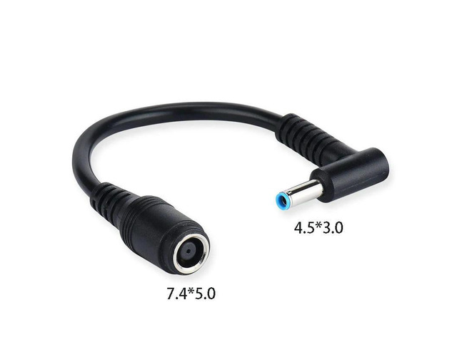 for Laptop Convert Cable Power Supply Cord 7.4x5.0 Female to 4.5X3.0 Male Elbow Plug Adapter Notebook Power Supply Line