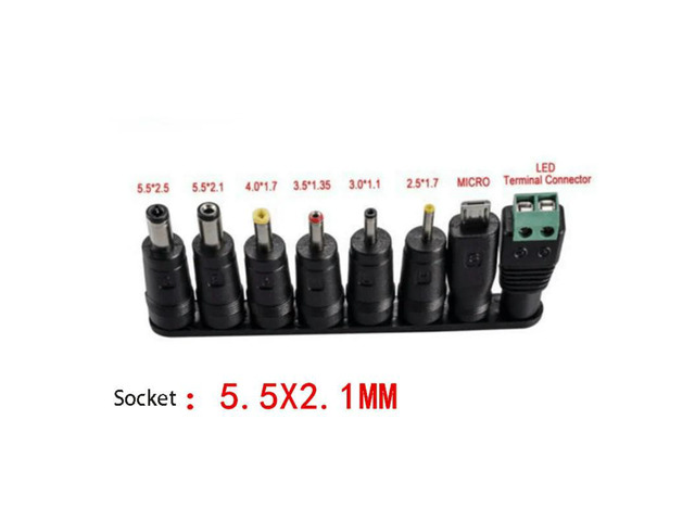 8pcs Charger Adapter DC 5521 Female Plug 5.5 4.0 3.5 3.0 2.5 Micro USB LED Terminal Connector Laptop Tablet Power Bank Converter