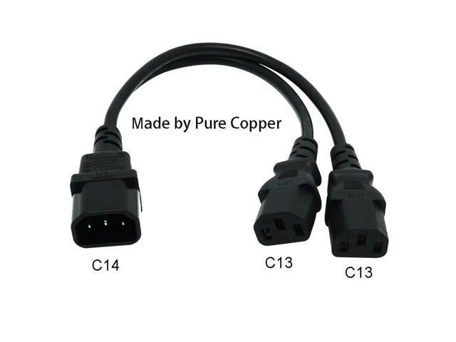 C14 to Dual C13 Cable One Drive Two Extend Power Cord Wire Computer PC Network PDU Server Monitor Power Bifurcation Line
