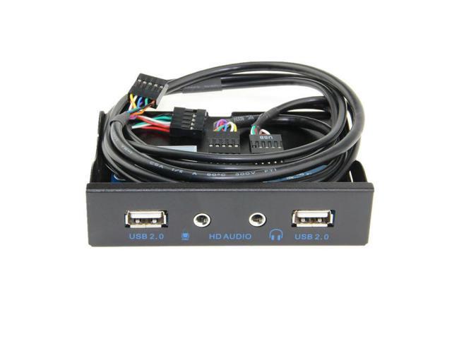 9PIN to USB2.0 HUB Microphone Earphone Adapter Front Panel Floppy Disk FDD Diskette Drive to HD Audio Motherboard Converter