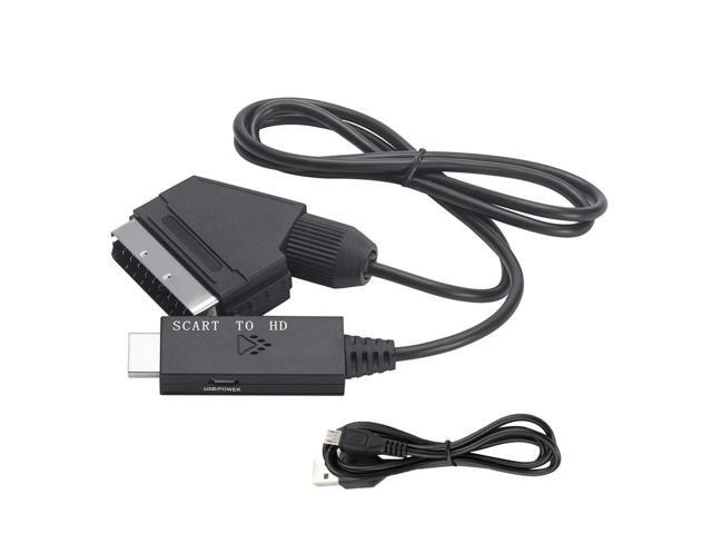 Scart to HDMI-compatible Convert Cable 1M 1080P 60Hz High Definition Video Audio Extend Cord VHS VCR DVD TV HD Connect Line