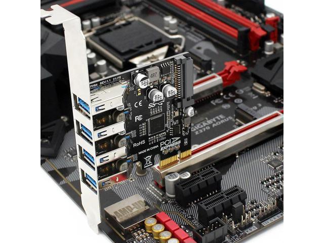 PCIe to USB Extend Card 4 Ports USB 3.0 to PCIE X1 X4 X8 X16 Convert Adapter for 2U 4U Full Half Height Case Dual Power Supply