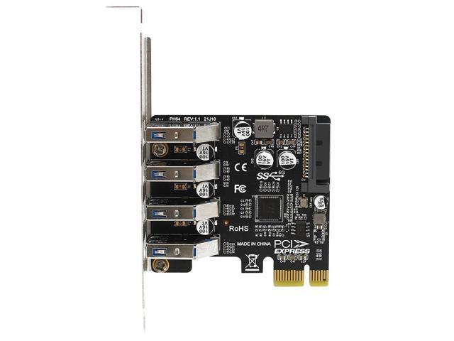 PCIe to USB Extend Card 4 Ports USB 3.0 to PCIE X1 X4 X8 X16 Convert Adapter for 2U 4U Full Half Height Case Dual Power Supply
