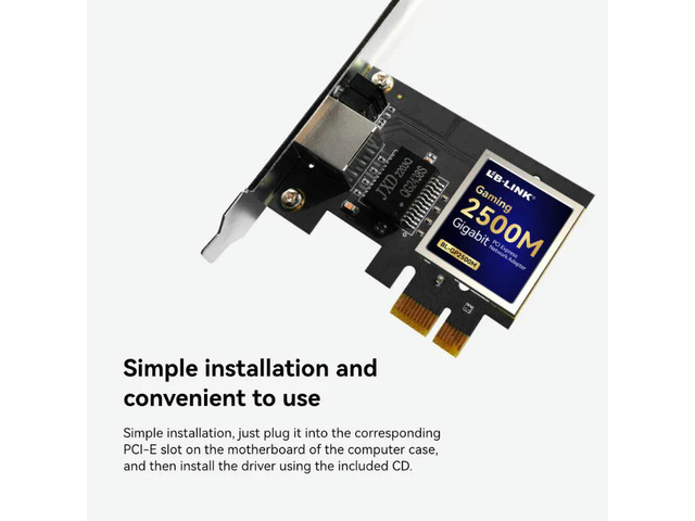 Network Card PCI-E To RJ45 Ethernet Converter 100/1000/2500Mbps 2.5Gbps Network LAN Controller for Linux Computer Game