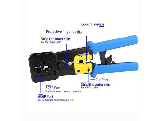 OULLX RJ45 Crimper Hand Network Tools Pliers RJ12 cat5 cat6 8p8c Cable Stripper Pressing Clamp Tongs Clip Multi Function