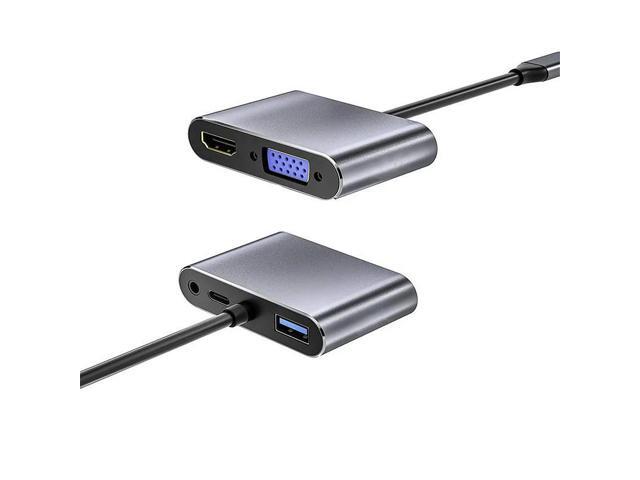 5 in 1 HUB USB 3.0 Type C to VGA HDMI-Compatible Output Extend Adapter 4K 1080P Video Converter Universal for Laptop Chromebook