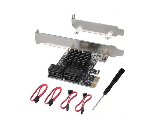 PCIE to SATA3.0 Expand Card 4 Ports SATA 3.0 to PCIE 1X 4X 8X 16X Converter Computer PC HDD SDD Extend Adapters
