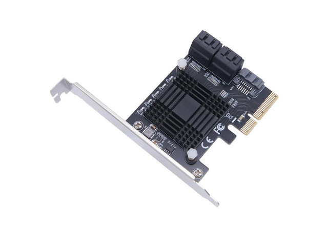 OULLX PCIE 4X To 5 Ports SATA 3.0 III 6 Gbps SSD Adapter PCI Express X4 Controller Board Expansion Card Support x4 x6 x8 x16