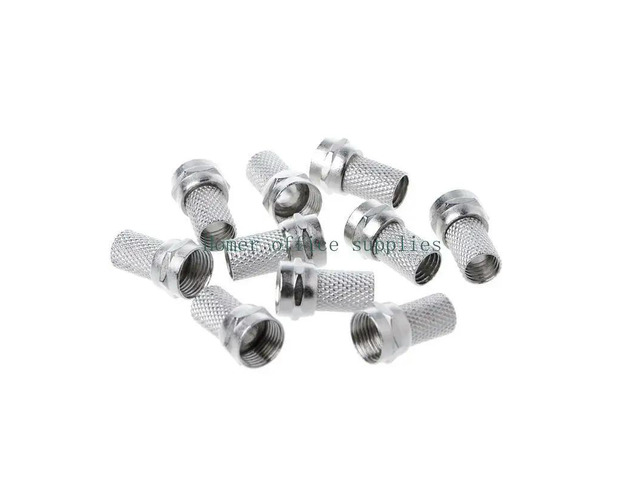 10 Pcs 75-5 F Connector Screw On Type For RG6 Satellite TV Antenna Coax Cable Tw