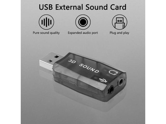 Mini External Usb to 3.5mm Mic Headphone Jack Stereo Headset 3D Sound Card Audio Adapter for Speaker Karaoke
