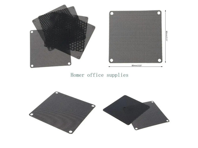 80 mm Dust Filter Computer Fan Filter Cooler PVC Black Dustproof for Case Cover