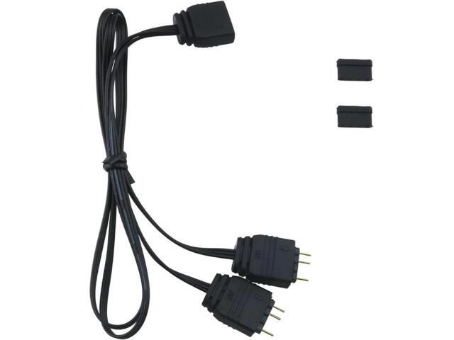 ARGB 5V 3Pin Extension Cable Adapter 1 to 2 Cooling Fan HUB Splitter Connector for AURA Motherboard