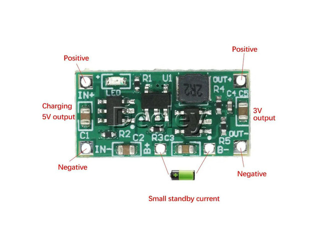 2 dry batteries toy remote control mouse microcontroller changed to lithium 3V-4.2V down 3V charging and discharging