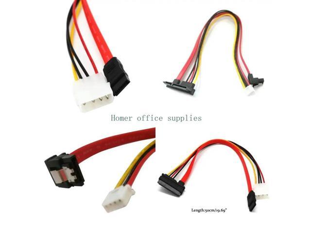 50cm Sata Power Cable 22Pin (7+15) Male Plug to 7Pin Female Jack Connector 4 Pin to Serial ATA Lead Data Cord