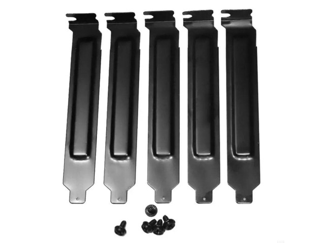 5pcs Black PCI Slot Cover Hard Steel Dust Filter Blanking Plate Vented Slot Covers for Computer Cases with Screws
