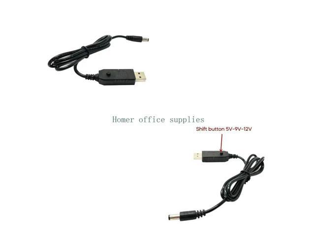 USB to DC5.5x2.5 Round Hole Connectors Converter Cable USB DC9/12V Adapter Cord