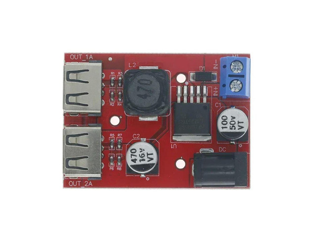 LM2596 LM2596S Dual USB DC-DC 9V 12V 24V 36V to 5V 3A Step Down Buck Converter Board Car Charger Solar Power Supply Module
