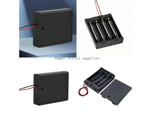 6V Output Holder with Detachable Cover 4Slot 3A Capacity Spring Mechanism and Wire Leads