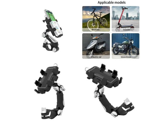Handlebar Clip Motorcycle Phone Mount for 15 14 13 Phone Holder Cellphone Clamps 360 Degree Rotating