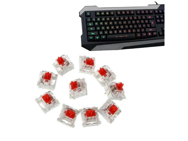 Linear Switch 3Pin Red Switches for Mechanical Keyboard MX MX Clone Switches Transparent Housing