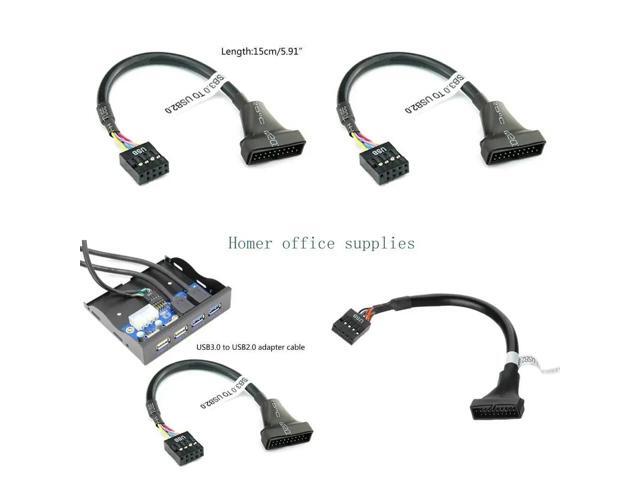 USB 3.0 19Pin 20 Pin Female to USB 2.0 9 Pin Male Motherboard Cable Adapter Female/Male Housing Converter