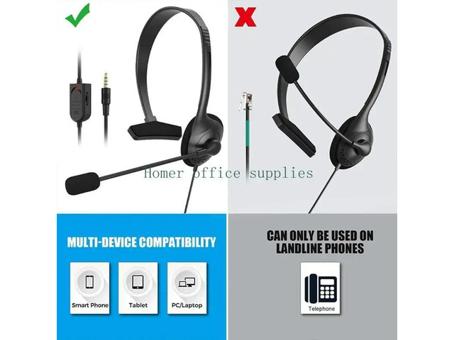 Phone Headset with Microphone Noise Cancelling & Volume Control, Telephone Headset for Office, Clear Chat, Ultra Comfort