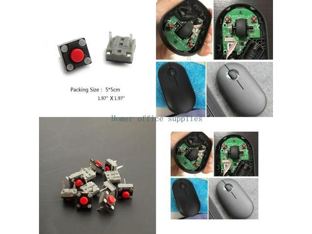 Momentary Tactile for Touch Micro Push Button Switch Mouse Tact Switches Quiet 6x6x4.3mm Red dot 2Pieces