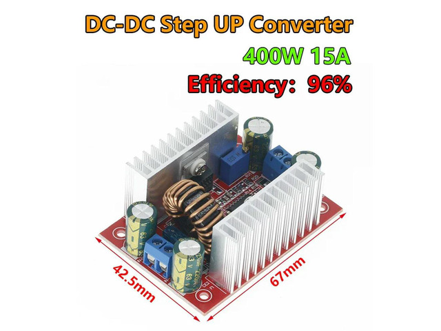 DC-DC 400W 15A Module Step-up Boost Converter Constant Current Power Supply LED Driver 8.5-50V to 10-60V Voltage Charger
