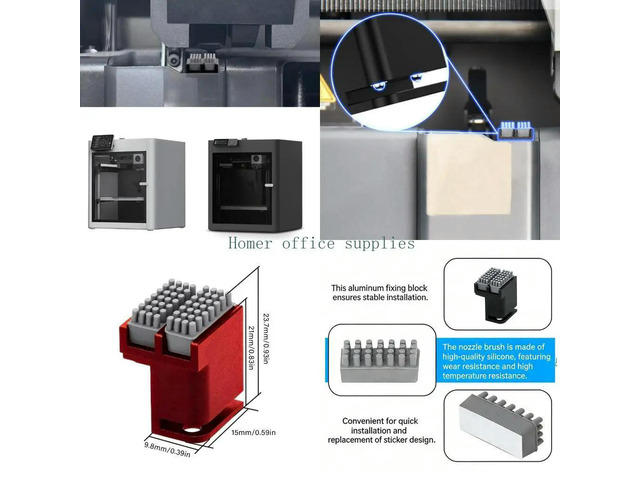 Upgraded Silicone Nozzle Wiper For P1P/P1S/X1C Hotend Nozzle Silicone Brush Cleaning Tool Accessories Reusable Maintenance