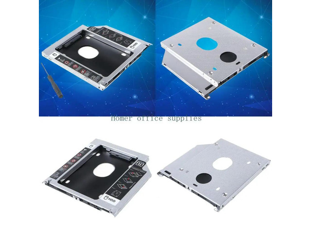 Universal Aluminum HDD Caddy 2nd 9.5mm Hard Disk Drive Case Enclosure DVD Adapter Fit for MacBook Pro A1278 A1286 A1297