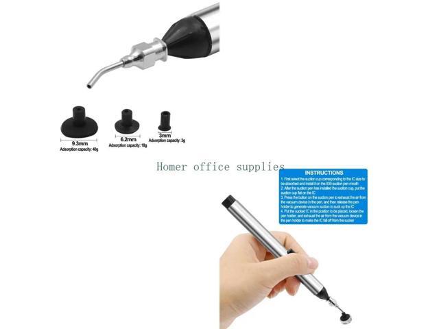 Vacuum Sucking Pen Suction Remover Sucker Pump IC SMD Tweezers Pick Up Soldering Tool Desoldering with 3 Suction Headers