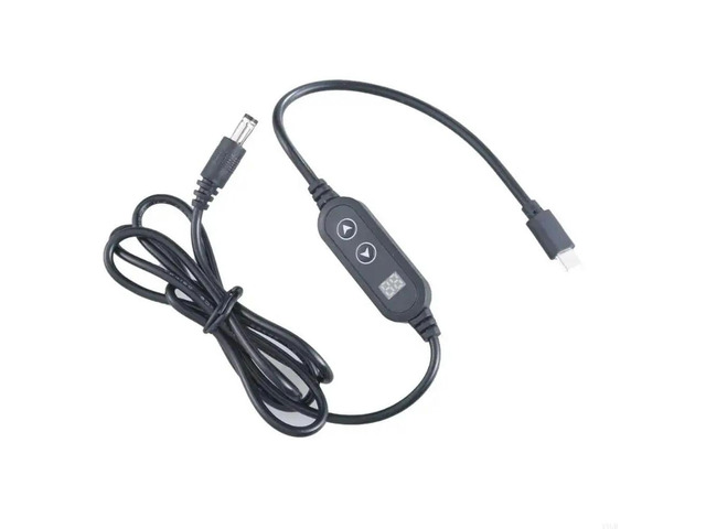 Type C to 5.5x2.5mm Voltages Regulation Cable USB C to DC5525 Power Cord Line Adjustable Voltages 5V-9V-12V-15V-20V 3A