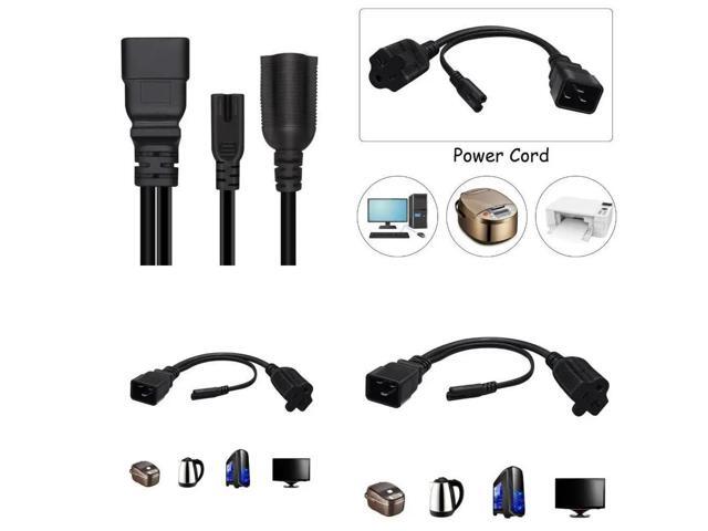 IEC320 C20 to C7+5-20R Power Cord, C20 Male to IEC320 C7+Nema 5-20R Female Connectors Adapter Cable