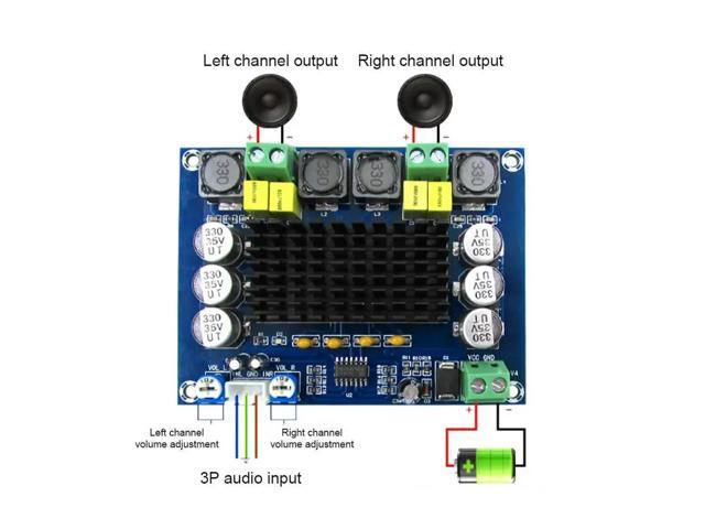XH-M543 TDA3116D2 2X120W Class D Dual Channel Digital Power Audio Amplifier Board