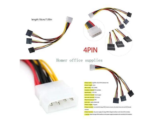 SATA Power Splitter Adapter Cable 4Pin IDE To SATA One to Three SATA Power Wire Converter